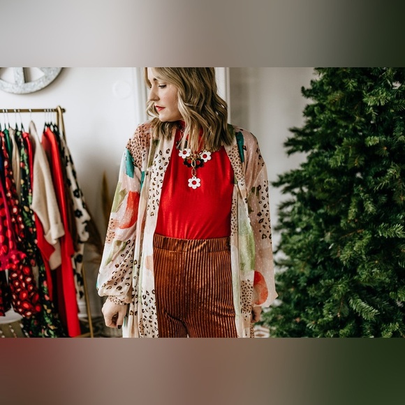 Vada Winter Multicolor & Print Kimono Duster - Picture 9 of 9